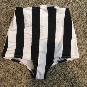 Black and white stripe shorts