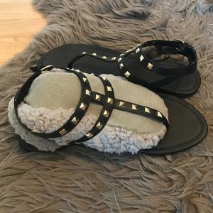 Black studded sandals