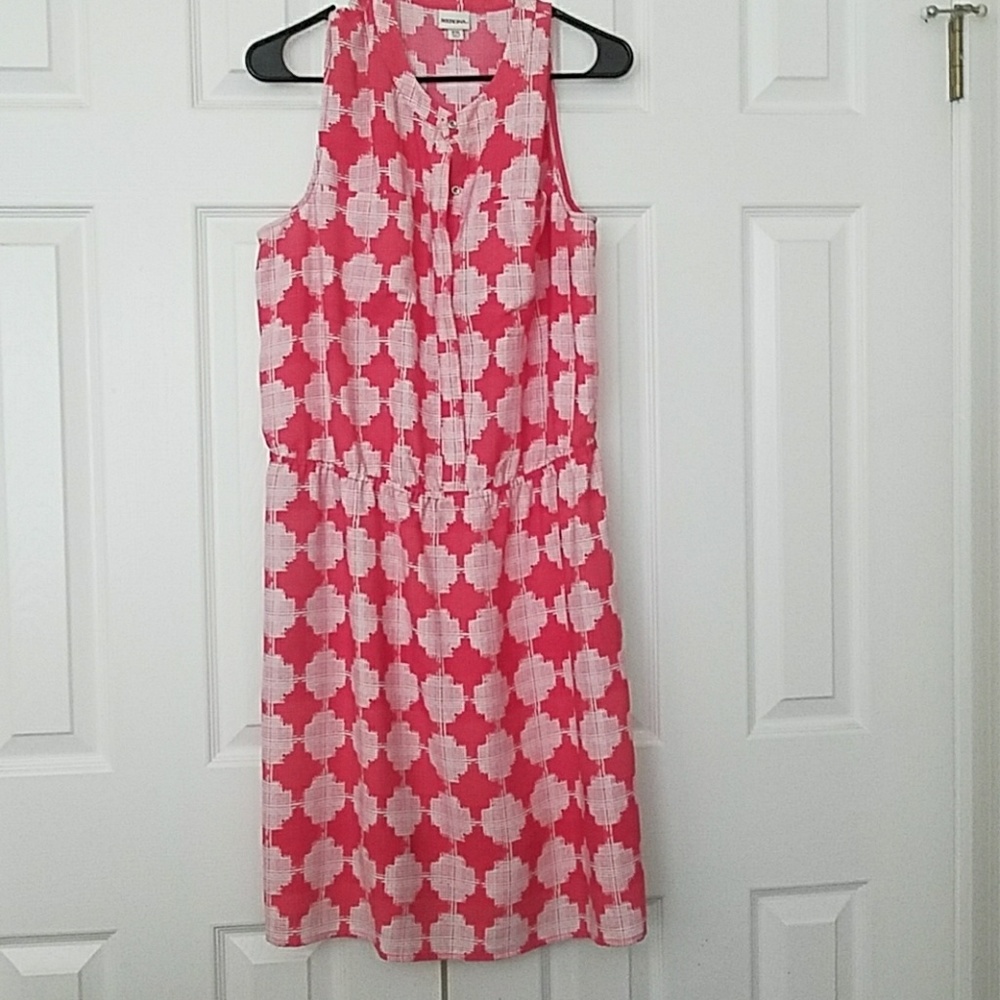 Pink and white dress