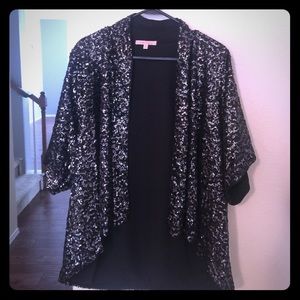 Black sequin kimono