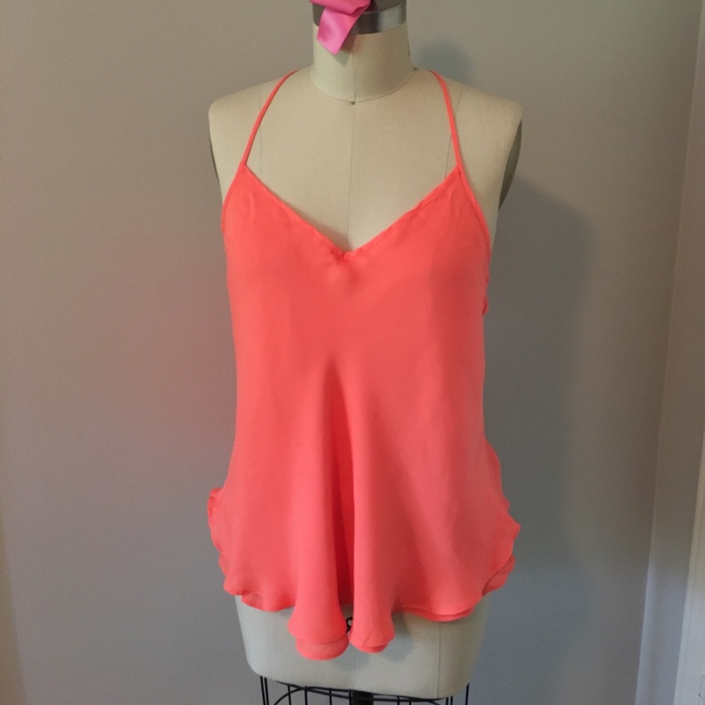 Anthropologie 100% silk chiffon swing top