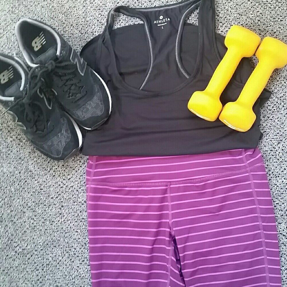 Athleta Purple Workout Capris, Medium