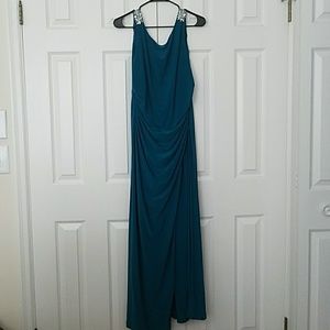 Teal evening gown