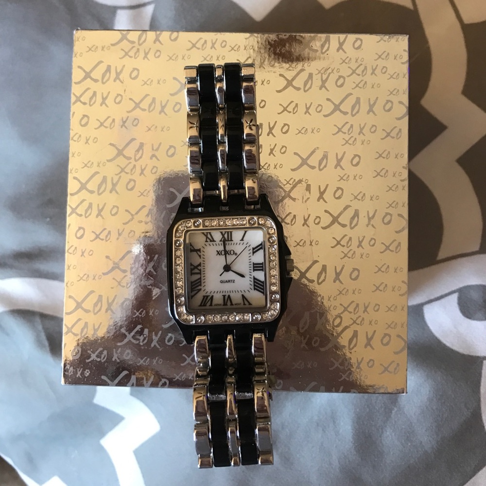 Xoxo black & silver watch