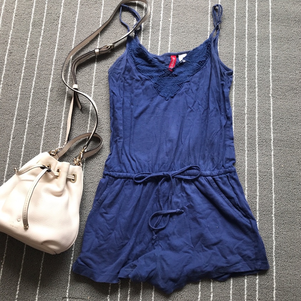 H&M blue cotton romper