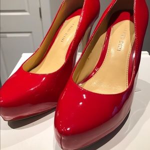Gianni Bini red platform pumps