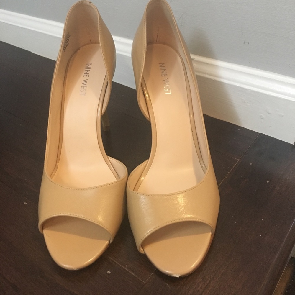Nine West D' Orsay Leather Open Toe Pump