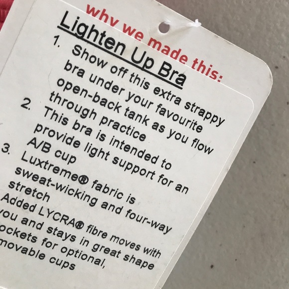 NWT LULULEMON LIGHTEN UP BRA PINK -- Size 8 - Picture 3 of 4