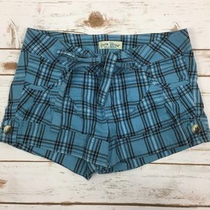 5 for $20 Paris blues plaid blue shorts