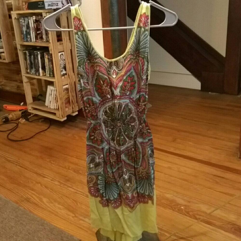 Yellow design dress.