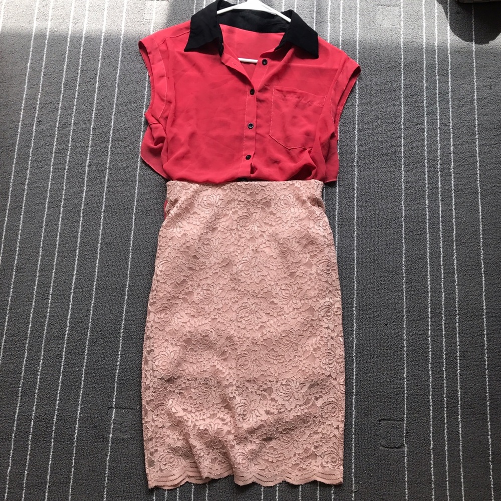 Low-high short sleeves chiffon blouse