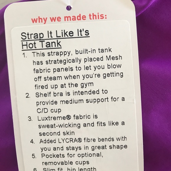 NWT LULULEMON STRAP IT LIKE IT'S HOT TANK --Size 4 - Picture 4 of 4