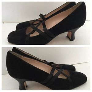 ANYI LU BLACK SUEDE PUMPS Sz 38 MADE IN ITALY