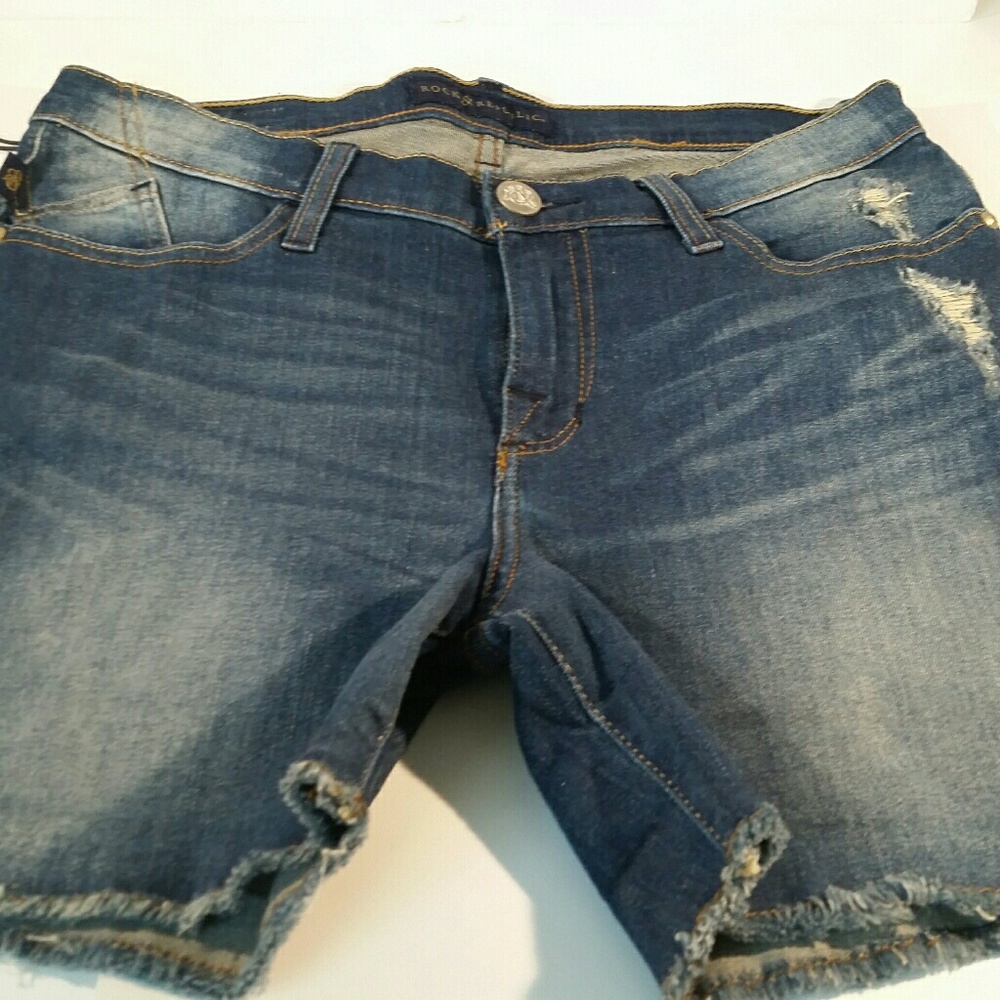 Rock & Republic Studded Frayed Shorts