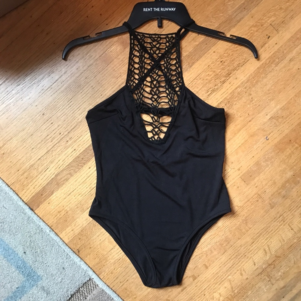 1 LEFT - NWT black crochet bodysuit - Picture 3 of 4