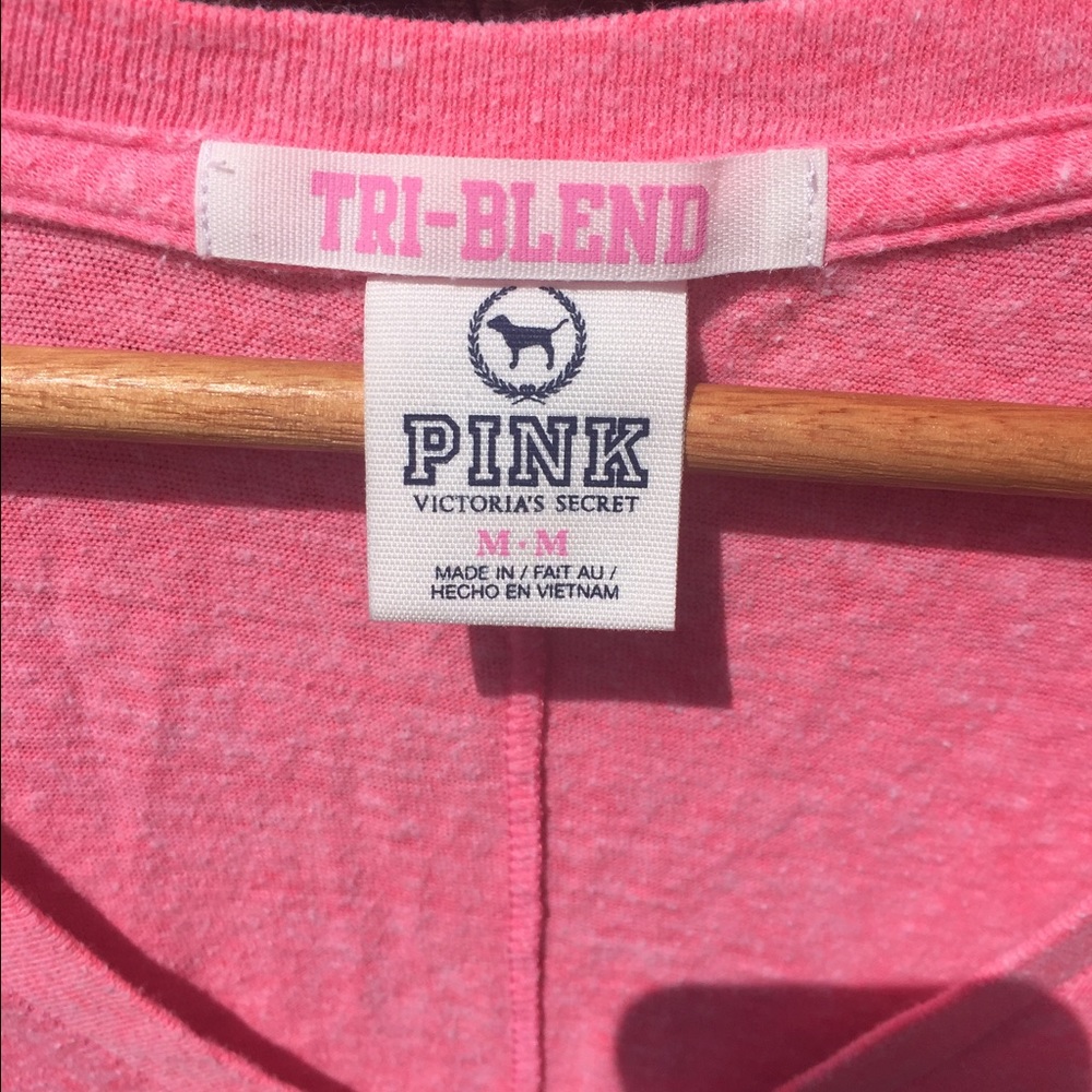 PINK VICTORIA SECRET TRI BLEND PINK SZ M SHIRT - Picture 3 of 3