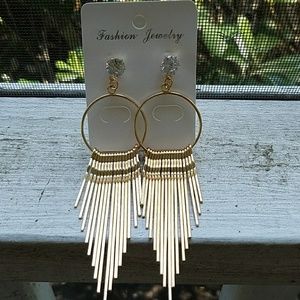 Large Dangle gold plated Earrings