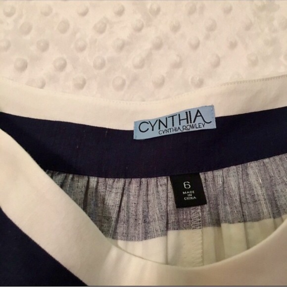 Cynthia Rowley navy and white stripped skirt - Picture 3 of 3