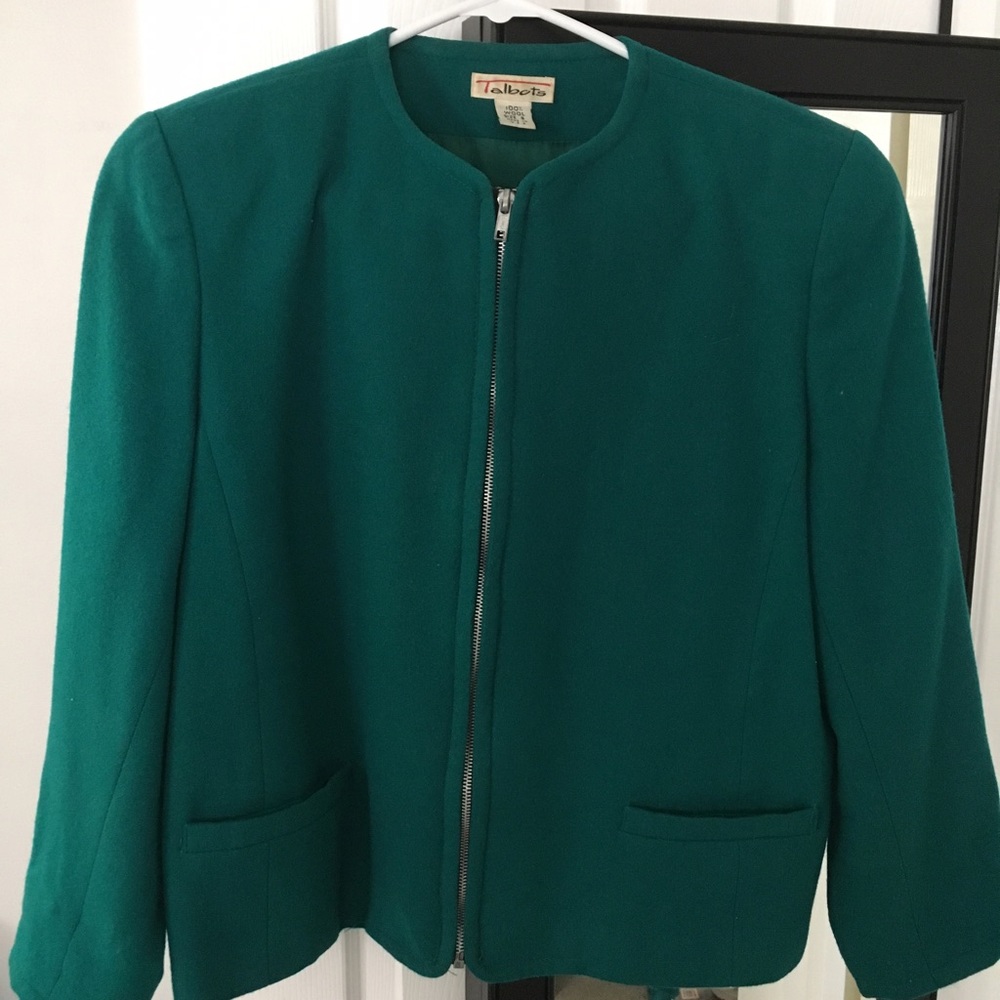 Talbots Teal 100% Wool Blazer