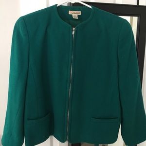 Talbots Teal 100% Wool Blazer