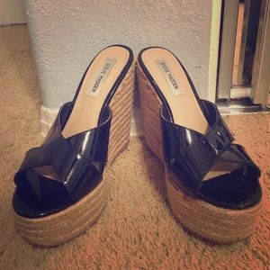 Steve Madden Black Wedges