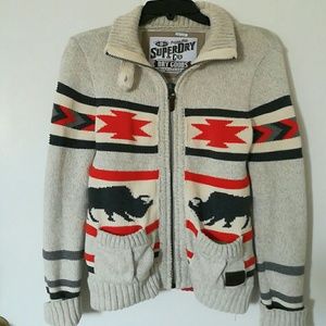 SUPERDRY Big Zip Buffalo Knit