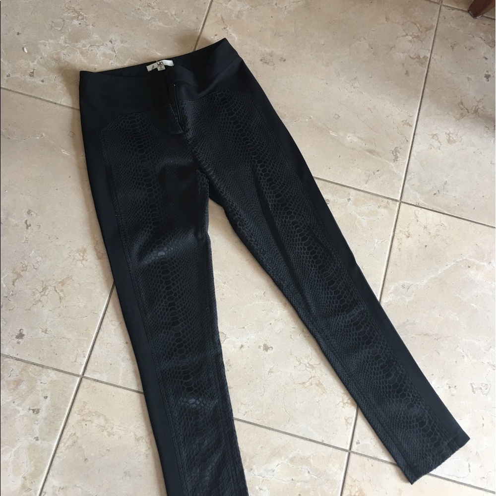 Black pants with alligator print