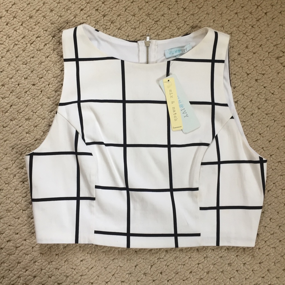 Windowpane Crop Top - Picture 2 of 4