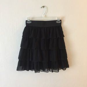 BCX - Tiered ruffles mini skirt, Black, M