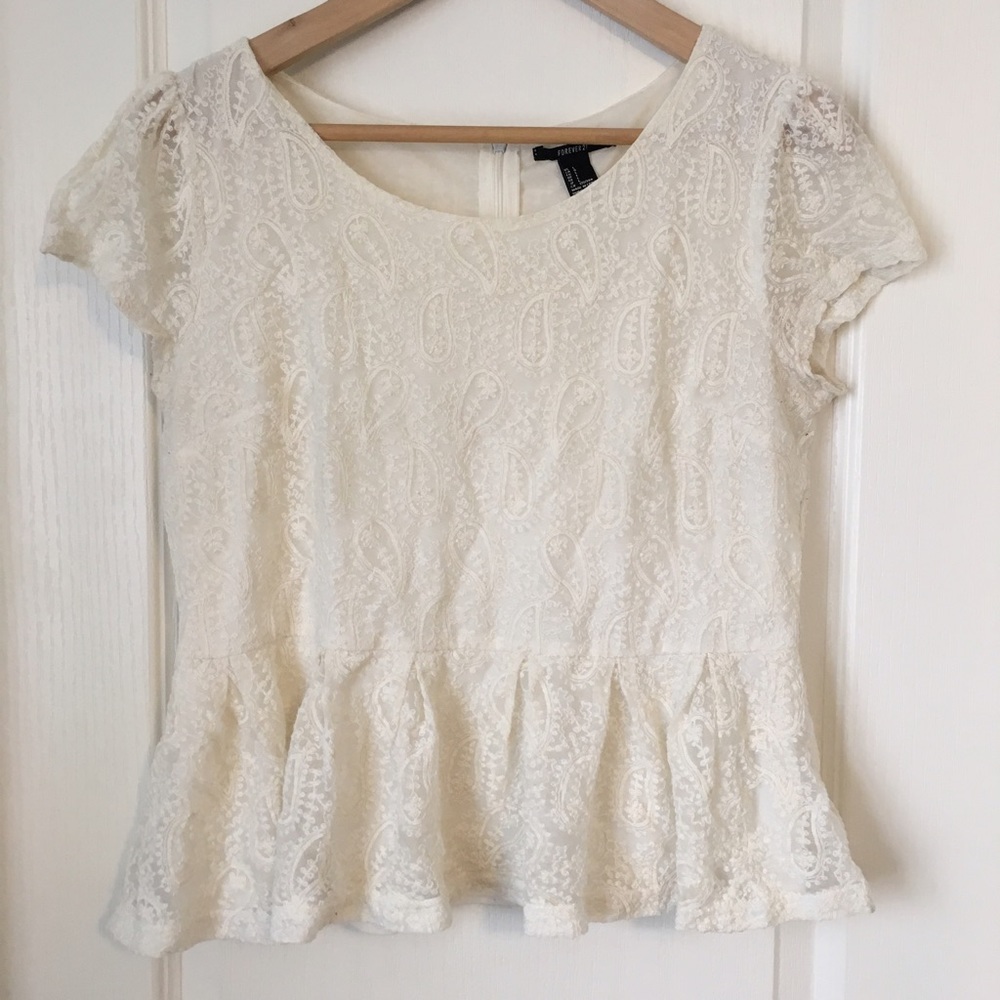 Lace peplum top