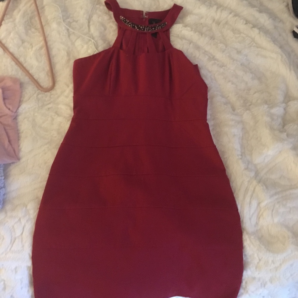Red party dress