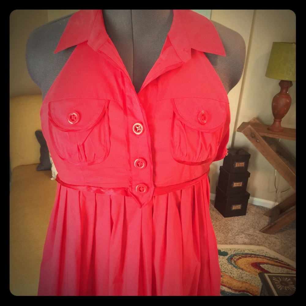 Halter Red Dress BeBe