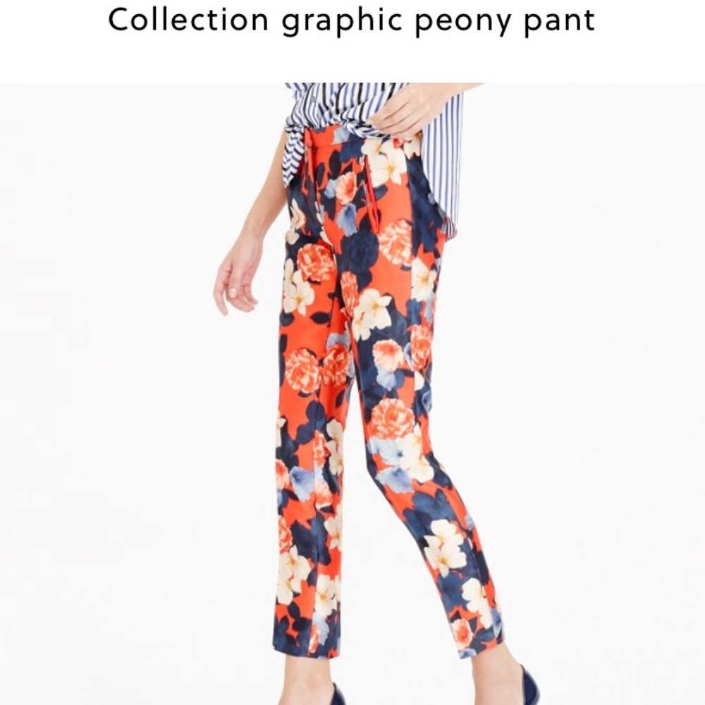 J Crew Collection Graphic Peony Pant: 00 NWT