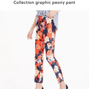 J Crew Collection Graphic Peony Pant: 00 NWT
