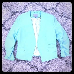 H&M Ruched Sleeve Mint Blazer