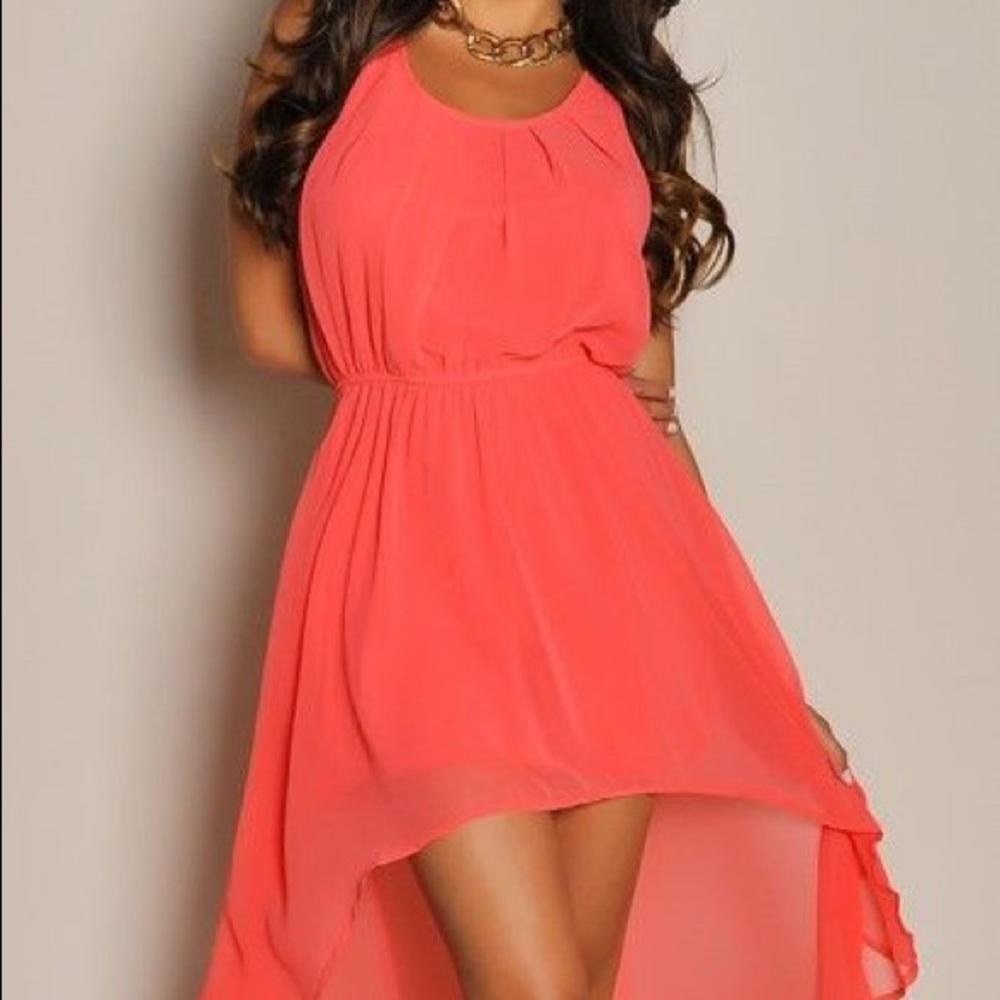 💃🏽🏝Coral sundress - High low😎☀️