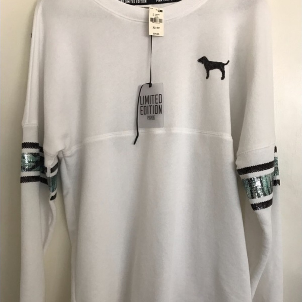 VS PINK limited edition bling tropical crew