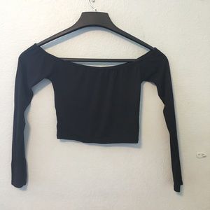 Black off the shoulder top