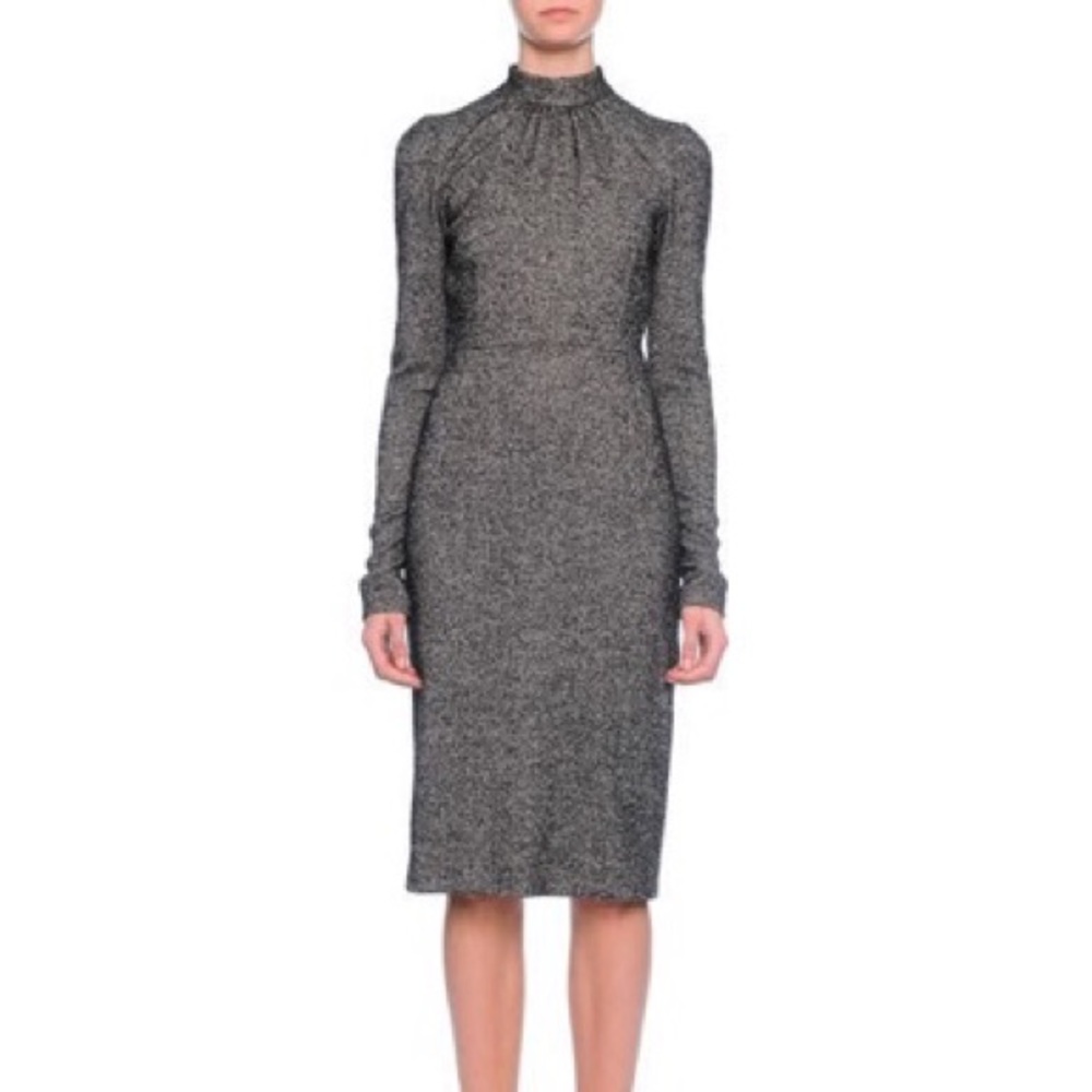 Dolce & Gabbana Long-Sleeve Mock-Neck Sheath Dress