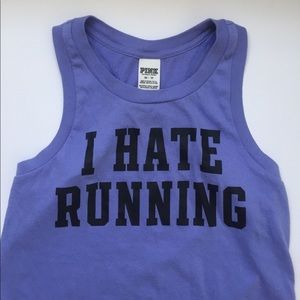 VS Pink I Hate Running Racerback Tank