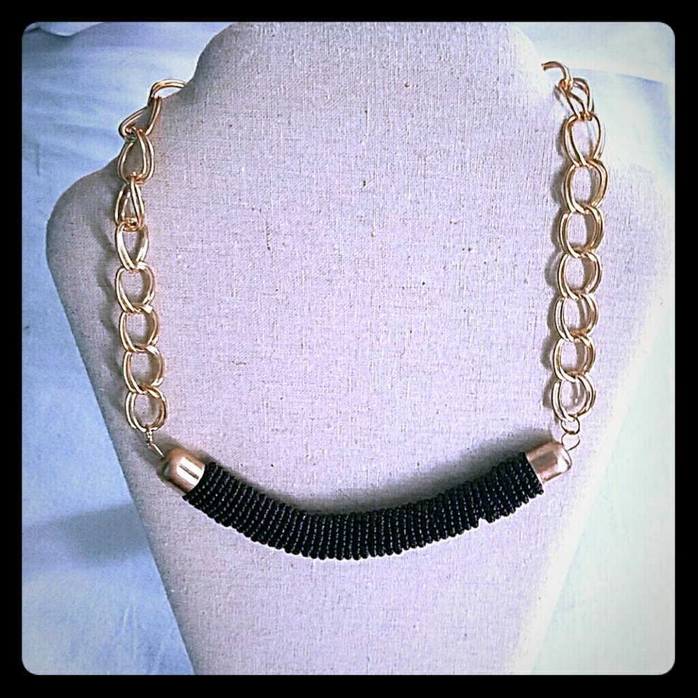 New item! Black Beaded statement necklace