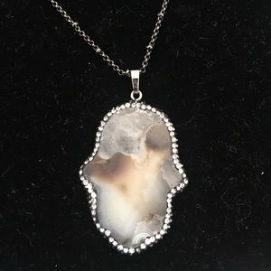 Druzy pendent on a chain