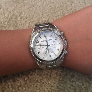 Michael Kors Silver and Diamond Watch