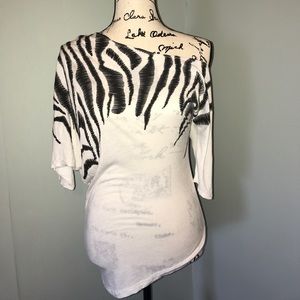 Off the Shoulder Zebra Print Top