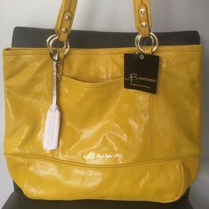 B. Makowsky large yellow tote NWT!!
