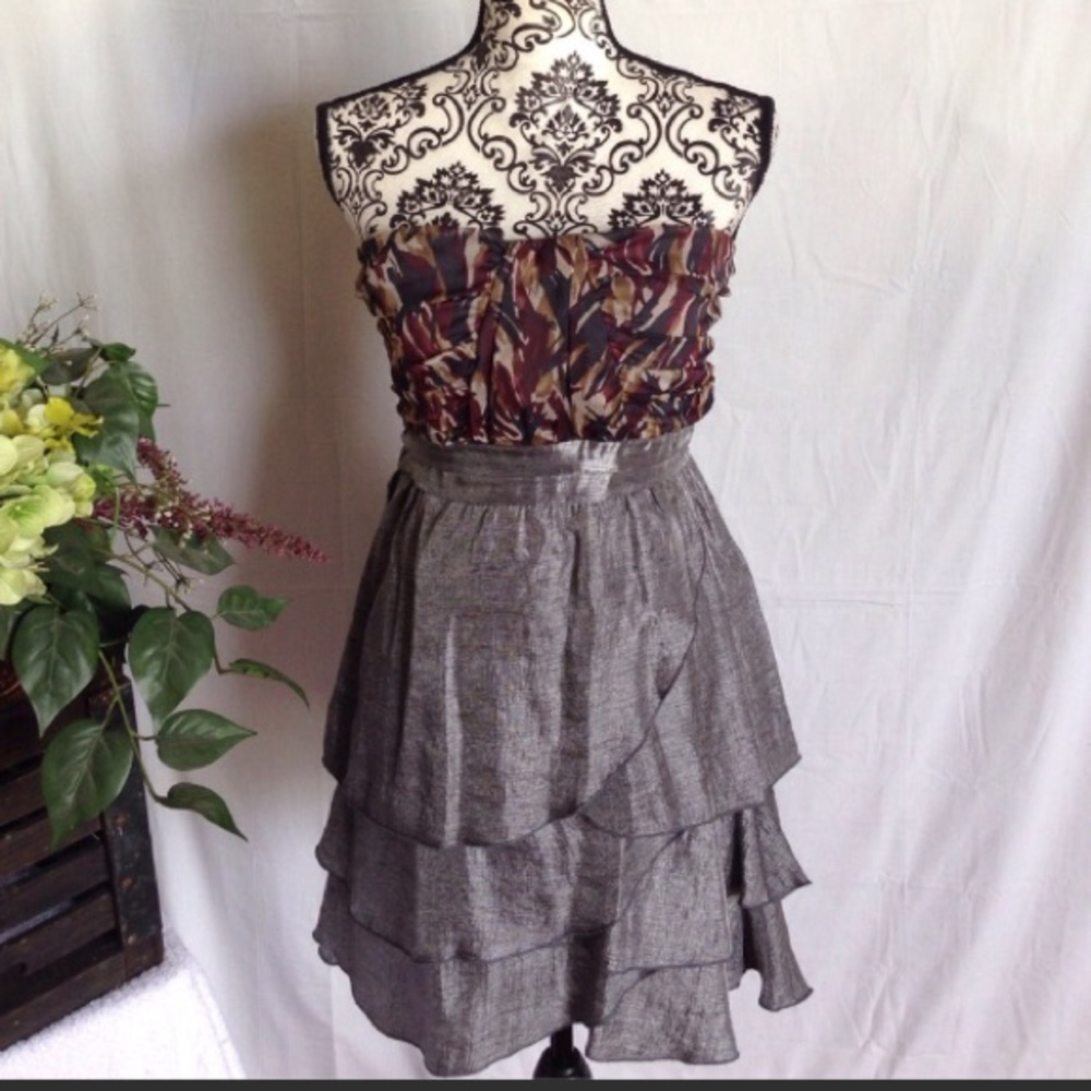 Anthropologie Tini Lili Iridescent Strapless Dress