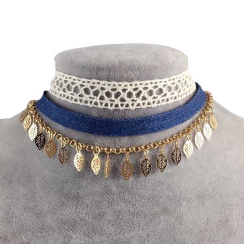 Blue 3pc Festival Choker - Picture 2 of 4