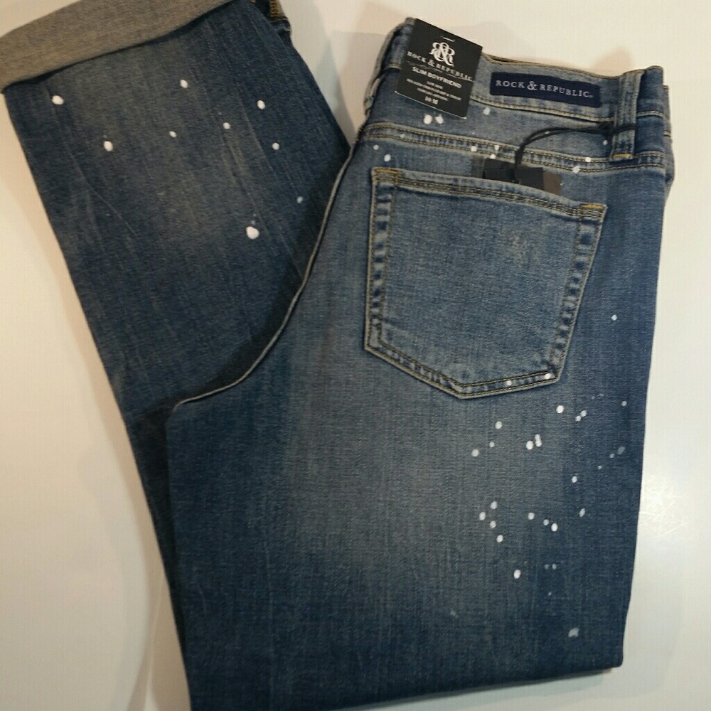 Rock & Republic Slim Distressed Boyfriend Jeans