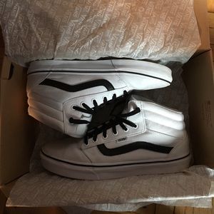 Like New White Vans (Black and White Laces)