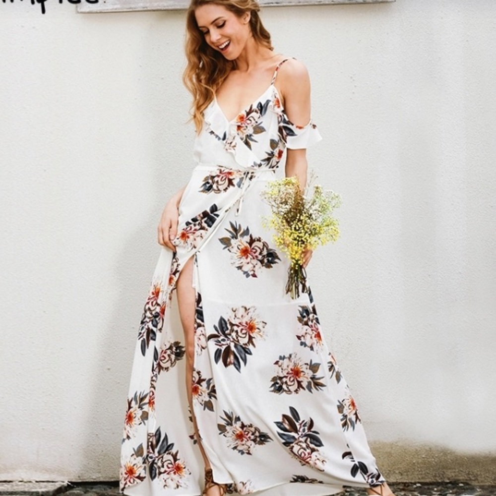 Printed maxi floral dress